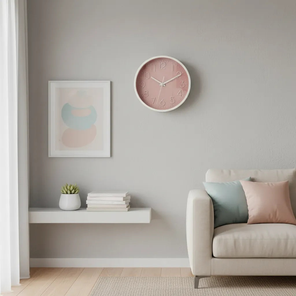 Reloj De Pared Moderno Negro Con Números Rose Gold