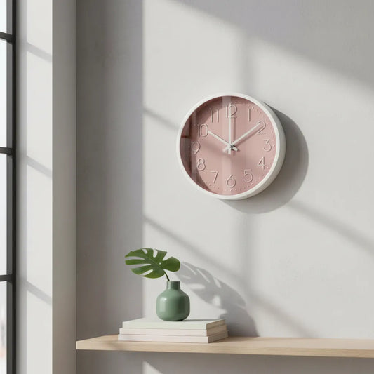 Reloj De Pared Moderno Negro Con Números Rose Gold