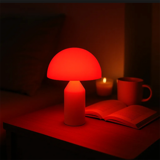 Lampara de Mesa Led Mushroom multicolor 14x20cm