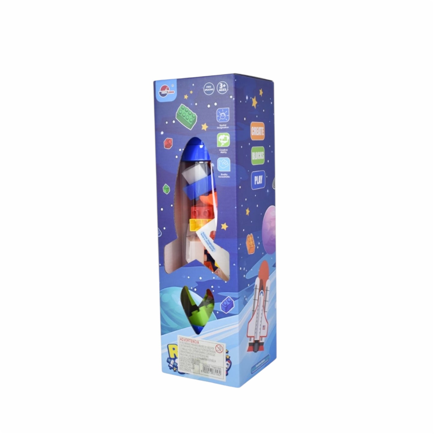 Juego de bloques cohete azul 53pcs