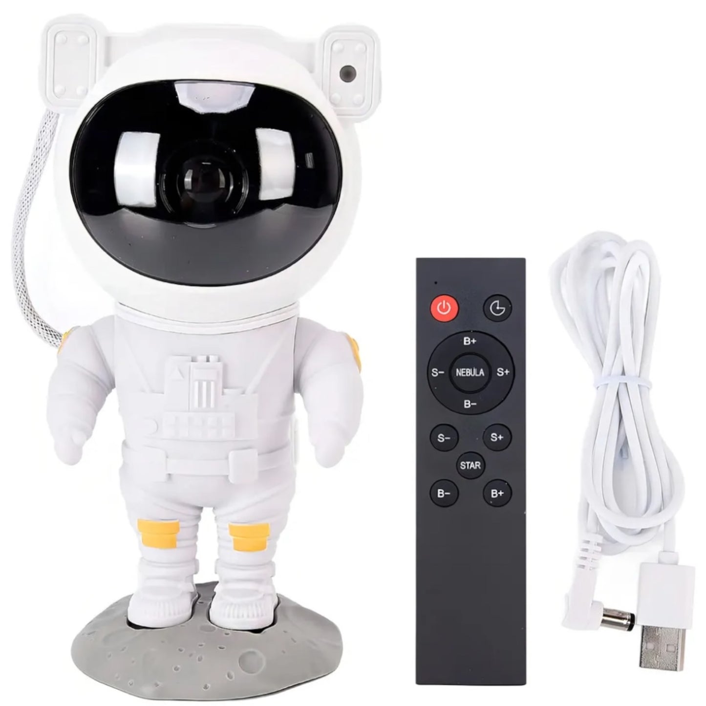 Astronauta proyector de estrellas con control y cable USB
