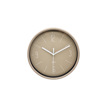 Reloj de Pared Redondo Beige 19 cm – Diseño Minimalista