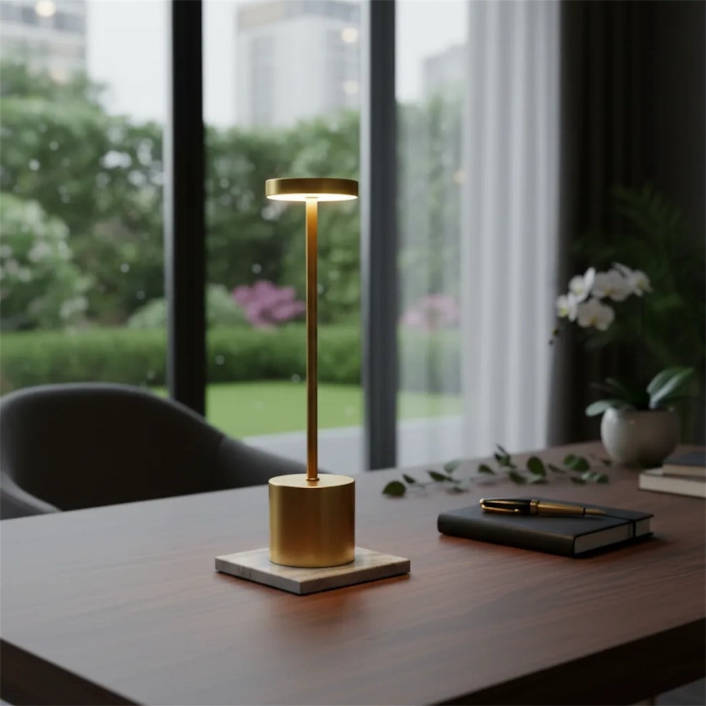 Lámpara de escritorio recargable digital 34x8cm