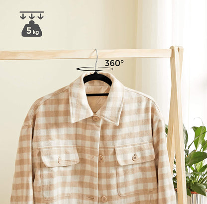 Pack de 10 Perchas de Terciopelo - Negro