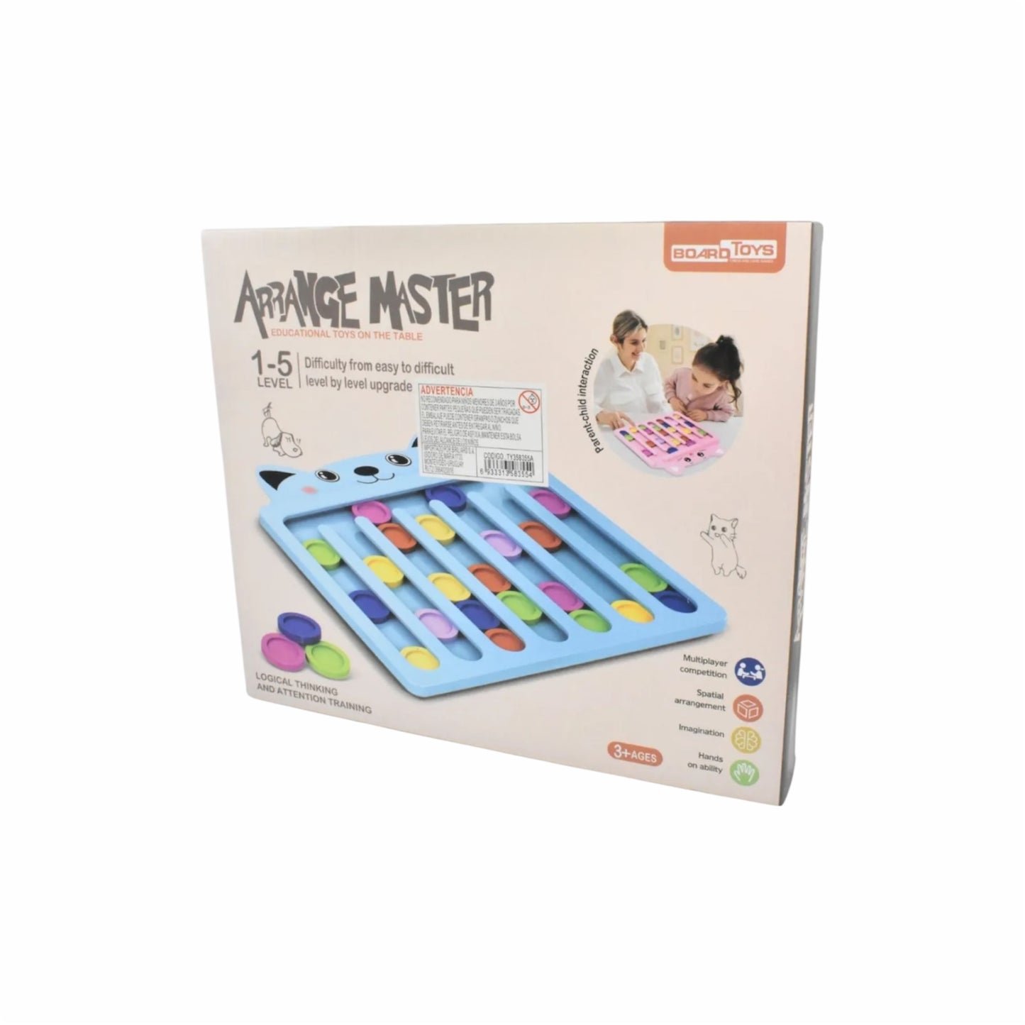 Juego infantil tablero con fichas 25x27cm