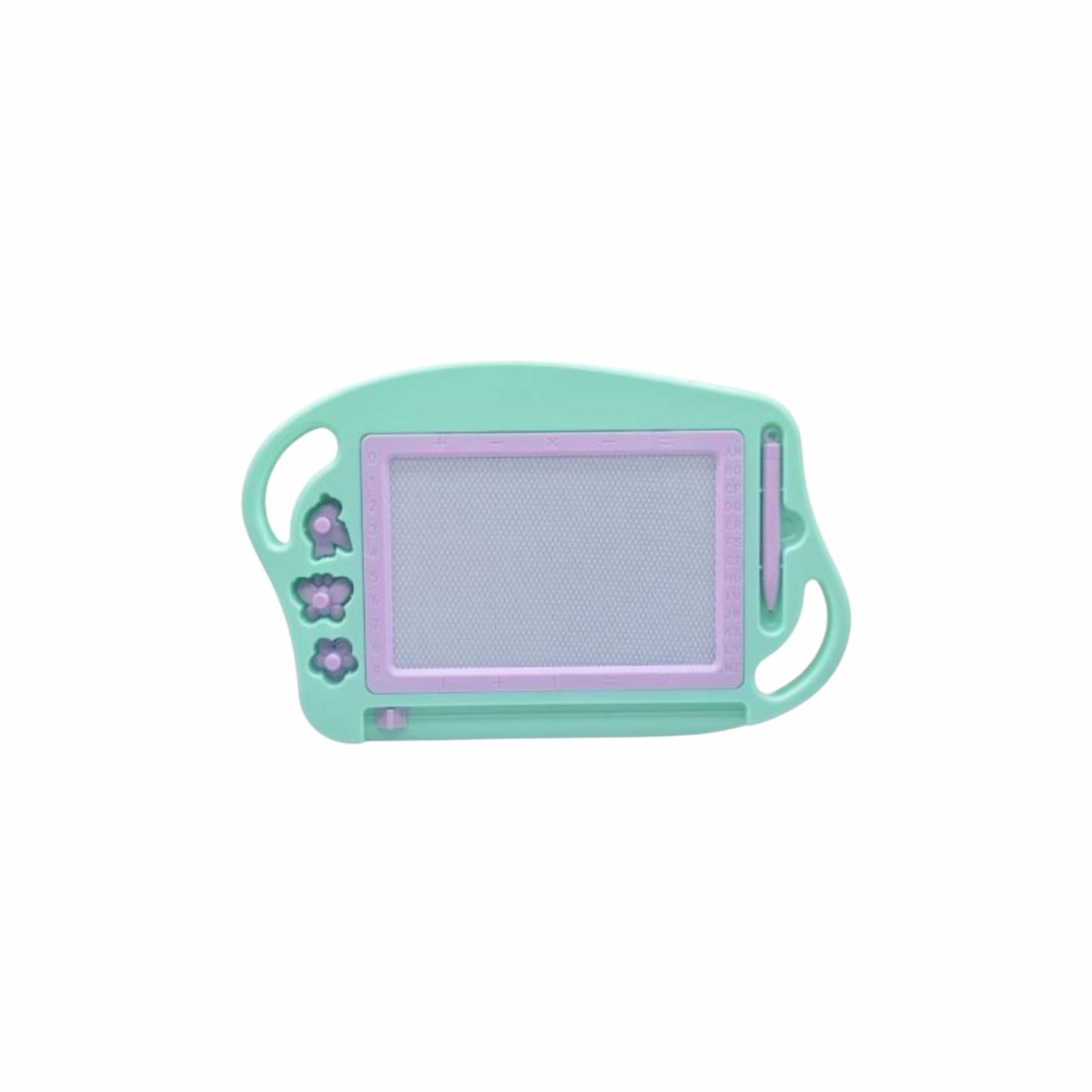 Pizarra mágica verde con sellos - 32x21cm