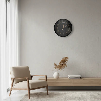 Reloj De Pared Moderno Negro Con Números Negro
