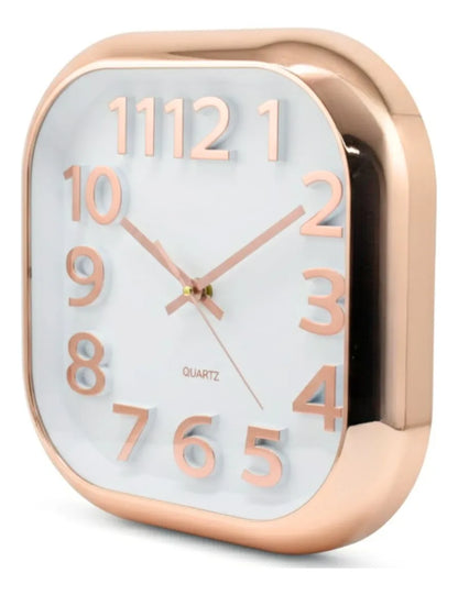 Reloj De Pared Cuadrado Moderno Champagne 30cm