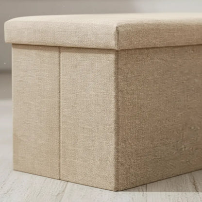 Baúl Plegable De Tela Lino Rectangular 76x38x36cm