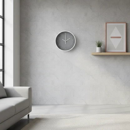Reloj De Pared Moderno Negro Con Números Gris