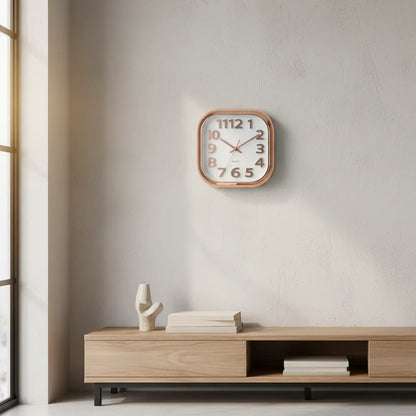 Reloj De Pared Cuadrado Moderno Champagne 30cm