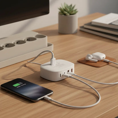 Cargador De Pared 4 Puertos Usb-c Y Usb 25w Rápido