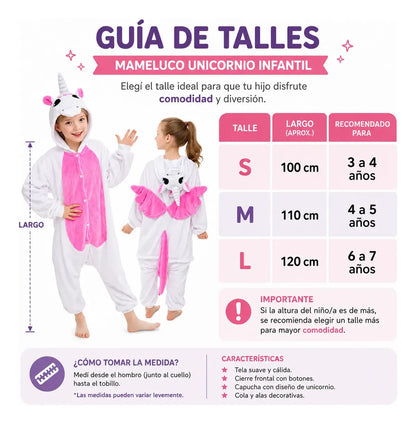 Pijama Unicornio Enterito Polar Niños